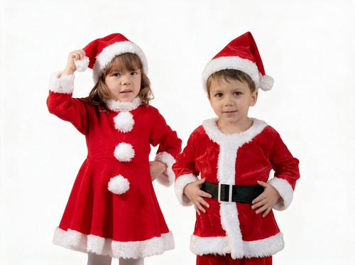 Costume babbo natale - natale, bimba/o